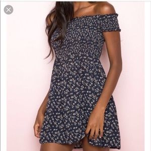 Brandy floral off the shoulder dress